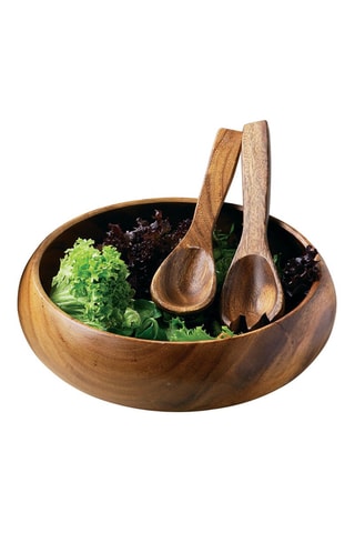 Saladeira de madeira - 26 x 8 cm