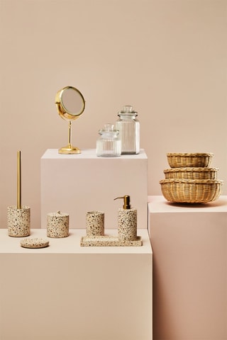 Piaçaba em aço inoxidável Gozo - Dourado e branco