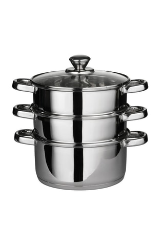 Panela a vapor 3 peças aço inoxidável - 3 l