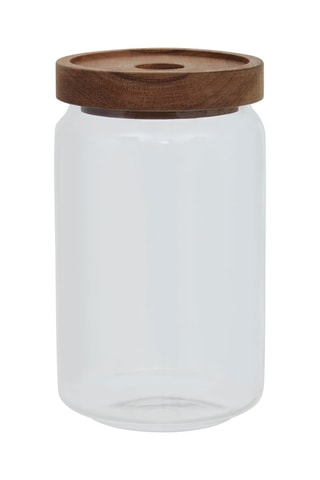 Frasco em vidro com tampa em acácia Freska 800 ml