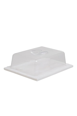 Queijeira em mármore com campânula - 25 x 20 x 8