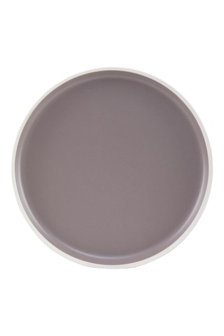 Serviço em porcelana 12 peças - Castanho-claro e branco