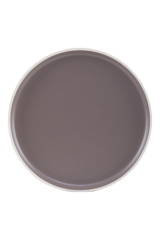 Serviço em porcelana 12 peças - Castanho-claro e branco