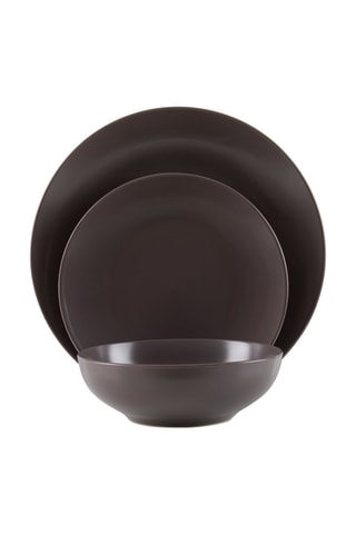 Serviço em porcelana 12 peças - Castanho
