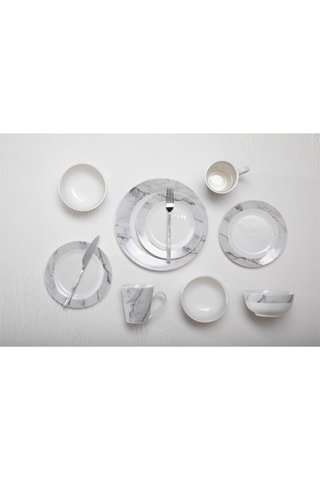 Serviço em porcelana Avie 16 peças - Branco e cinzento