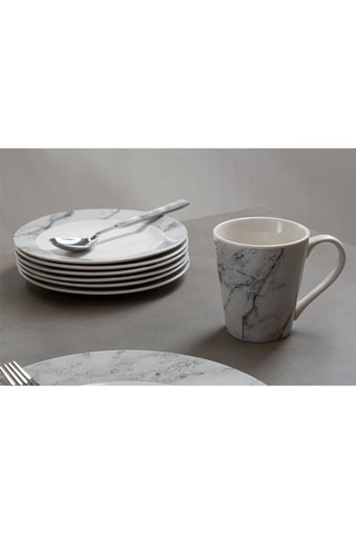 Serviço em porcelana Avie 16 peças - Branco e cinzento