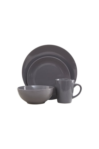 Serviço em porcelana 16 peças - Cinzento-escuro