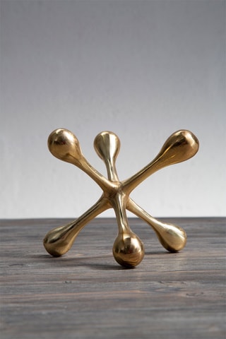 Escultura Prato ­- 16 x 15 x 16 cm - Dourado