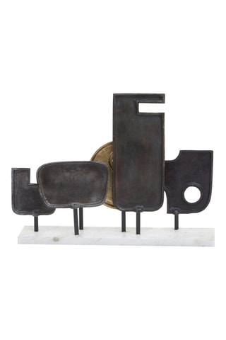Escultura de mármore Simbolo - Dourado e cinzento