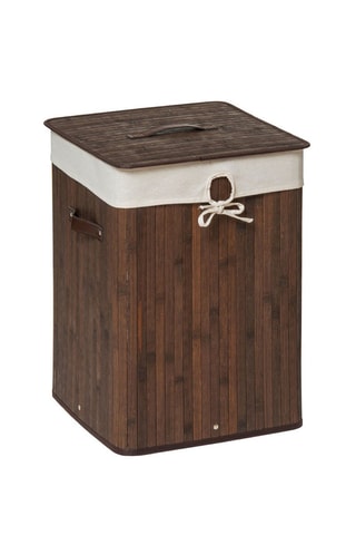 Cesta de roupa de bambu Natural - 35 x 35 x 50 cm