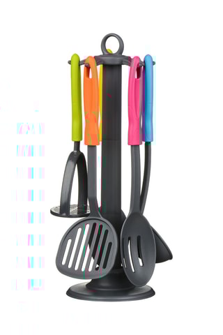Suporte e 5 utensílios de cozinha