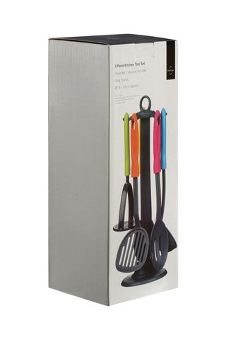 Suporte e 5 utensílios de cozinha