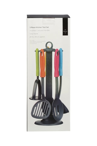 Suporte e 5 utensílios de cozinha