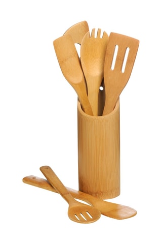 Conjunto de 7 utensílios de bambu 32 cm