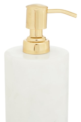 Distribuidor de sabão em mármore Mako - Branco e dourado