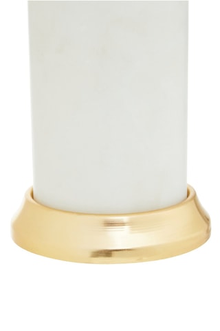 Distribuidor de sabão em mármore Mako - Branco e dourado