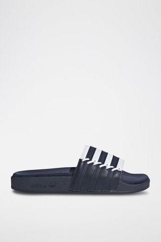 Claquettes en cuir Adilette - Bleu marine