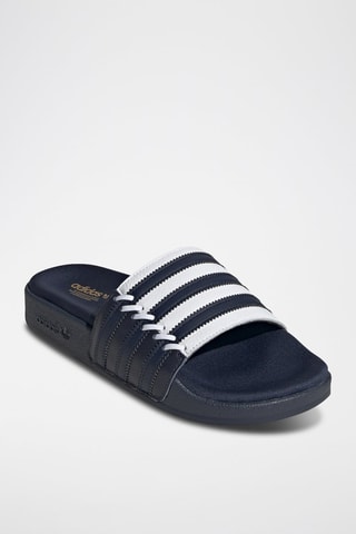 Claquettes en cuir Adilette - Bleu marine