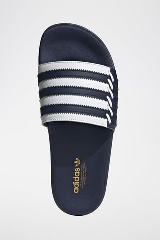 Claquettes en cuir Adilette - Bleu marine