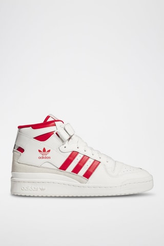 Chaussures montantes de basketball en cuir Forum Mid - Blanc