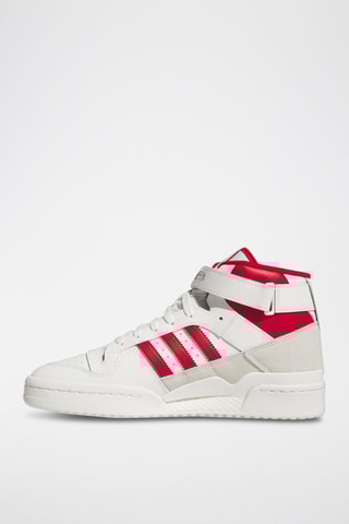 Chaussures montantes de basketball en cuir Forum Mid - Blanc