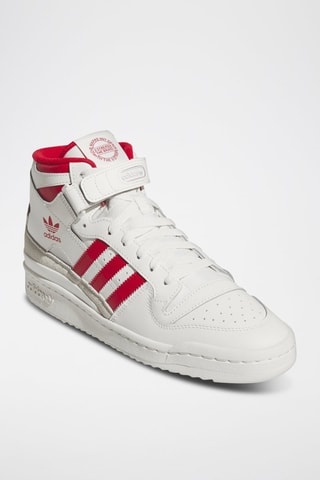 Chaussures montantes de basketball en cuir Forum Mid - Blanc
