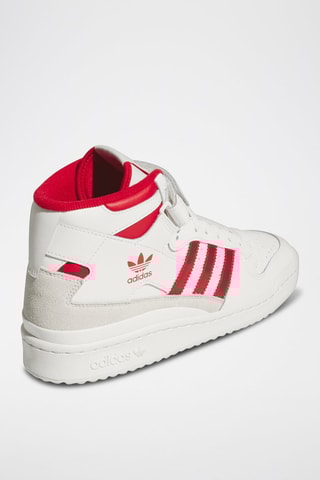 Chaussures montantes de basketball en cuir Forum Mid - Blanc