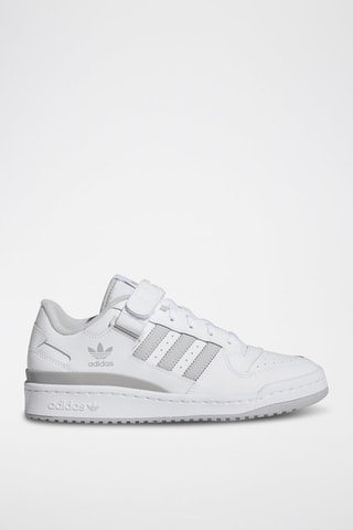 Chaussures de basketball en cuir enduit Forum Low - Blanc