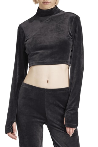 Crop top en velours Main Originals - Noir
