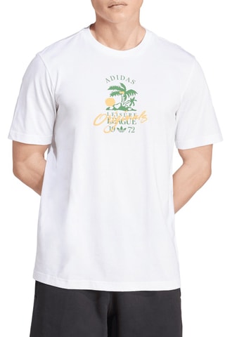 T-shirt Originals Leisure League Logo - Blanc