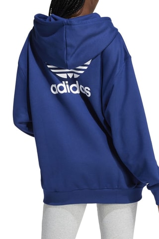 Sweat à capuche oversize Trefoil - Bleu