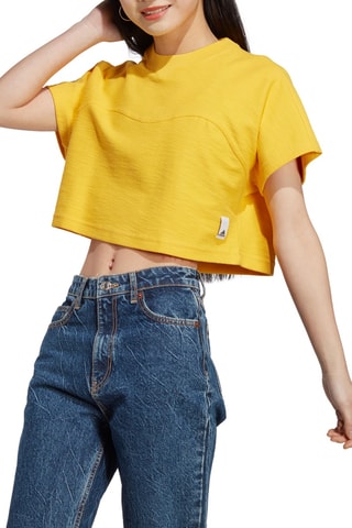 T-shirt cropped Lounge - Moutarde
