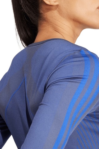 T-shirt slim cropped d’entraînement - Bleu