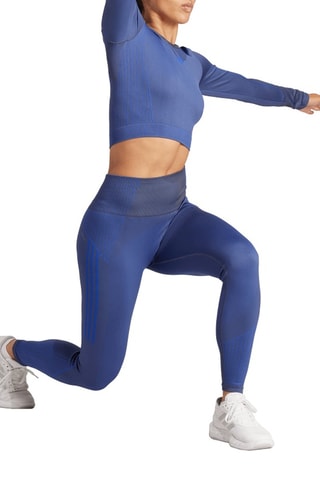 T-shirt slim cropped d’entraînement - Bleu