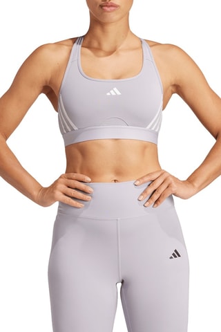 Brassière d’entraînement push-up 3 bandes Powerreact - Gris