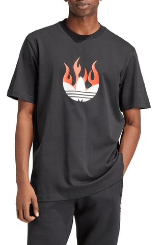 T-shirt ample Flames - Noir