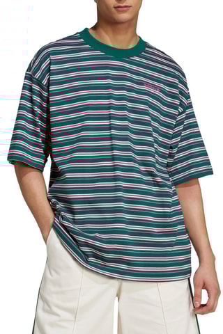 T-shirt ample rayé '80s - Vert