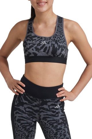 Brassière sport push-up Power React - Gris et noir
