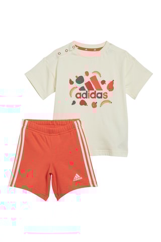 T-shirt et short Eseentials - Ivoire et rouge