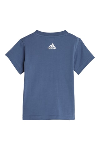T-shirt et short en coton biologique Essentials Lineage - Bleu marine et gris clair chiné