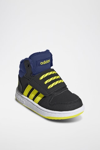 Sneakers Hoops 2.0 Mid Noir et jaune fluo