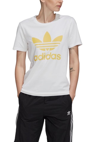 T-shirt Trefoil tee Blanc et jaune