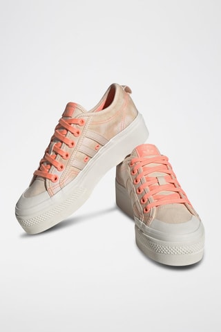 Sneakers plateformes Nizza Platform W - Blanc et saumon