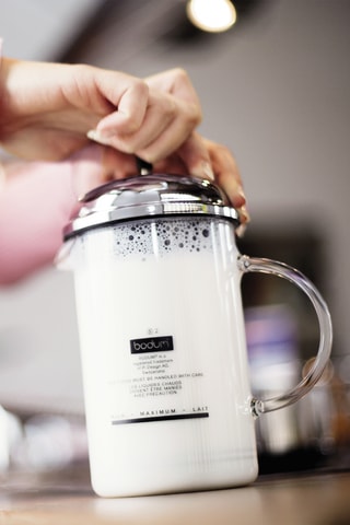 Fouet à lait manuel en verre borosilicate et acier inoxydable Chambord -  25 cl