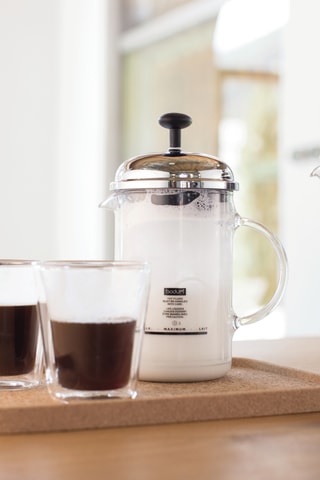 Fouet à lait manuel en verre borosilicate et acier inoxydable Chambord -  25 cl