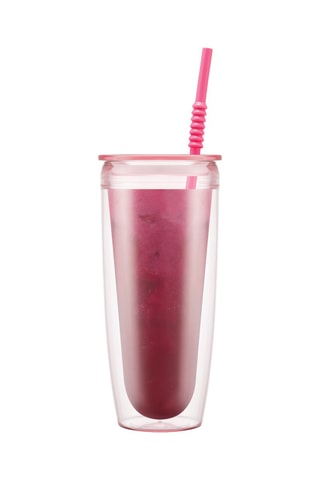 Copo com parede dupla, tampa e palhinha em silicone Pavina To Go - 60 cl