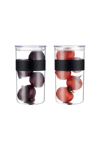 2 pots de conservation avec couvercles - 2 l