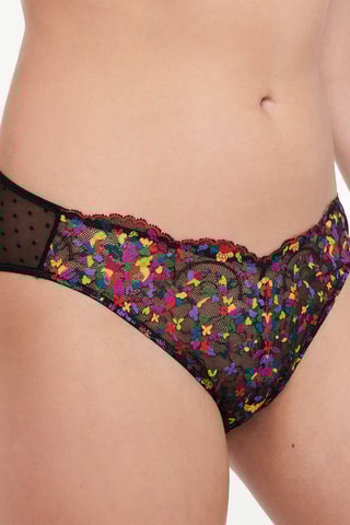 Tanga Steamy Floral - Zwart