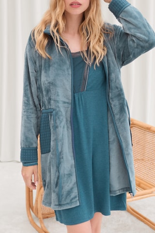 Fleece Kimono 2 materialen Pablo - Groen