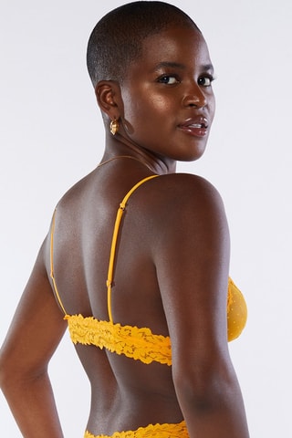 Bralette Dotted Mesh - Mosterdgeel
